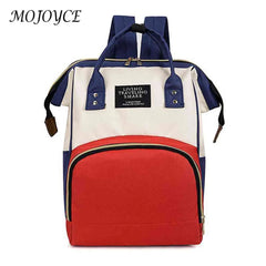 Women Preppy Style Patchwork Backpack Canvas Large Capacity Handbags