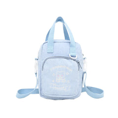 Women Patchwork Corduroy Backpack Casual Large Capacity Handbags