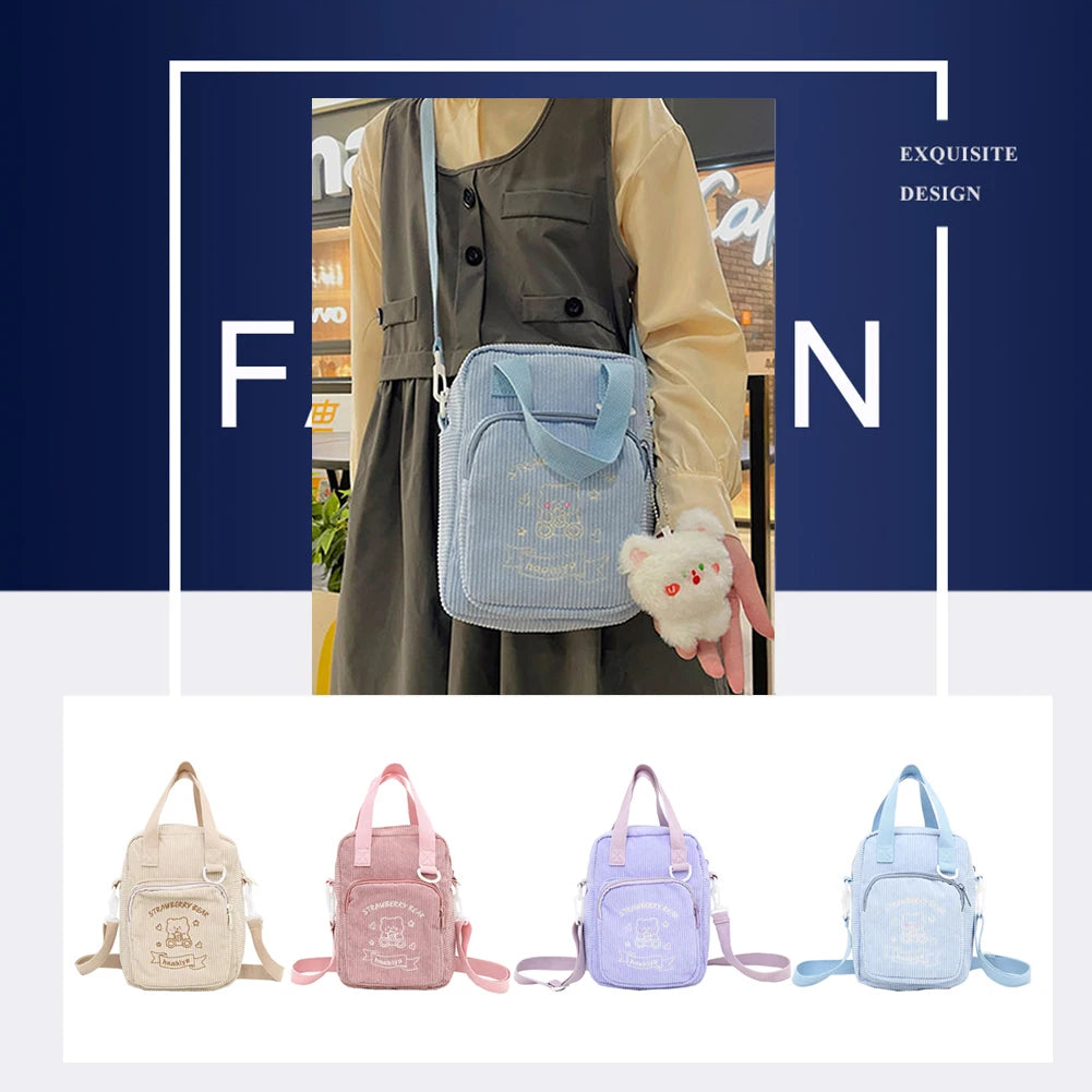 Women Patchwork Corduroy Backpack Casual Large Capacity Handbags