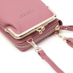 Women Phone Crossbody Bag PU Leather Mini Shoulder Messenger Bag