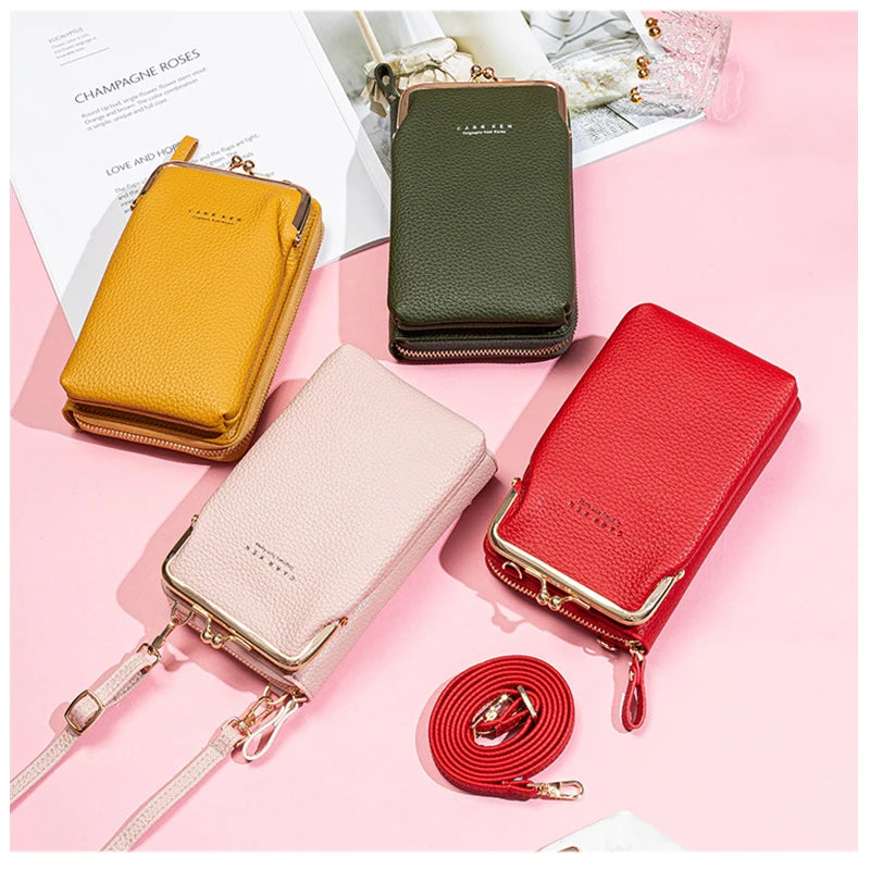 Women Phone Crossbody Bag PU Leather Mini Shoulder Messenger Bag