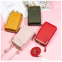Women Phone Crossbody Bag PU Leather Mini Shoulder Messenger Bag