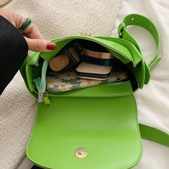 Women Pink Messenger Bags Shoulder Bags Green Orange PU Leather Crossbody Bags