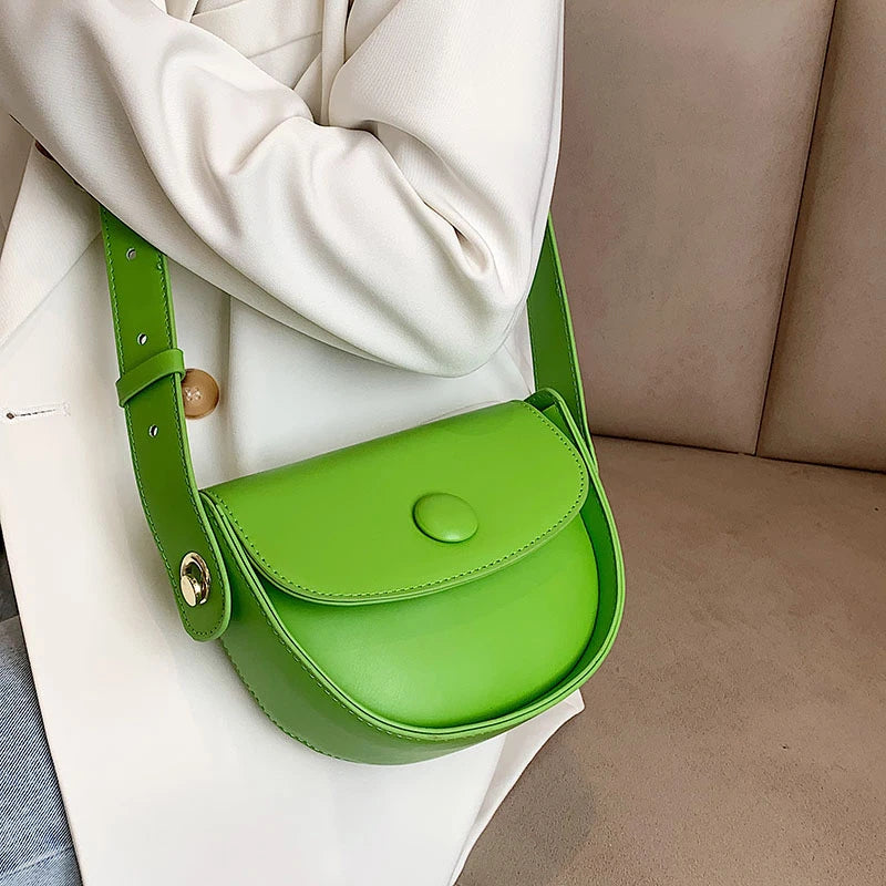 Women Pink Messenger Bags Shoulder Bags Green Orange PU Leather Crossbody Bags
