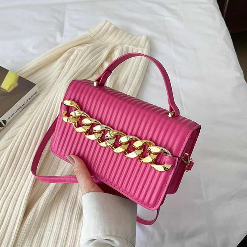 Women Pink Purses And Handbags Orange Leather Handbag Small Shoulder Bag