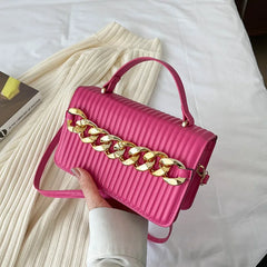 Women Pink Purses And Handbags Orange Leather Handbag Small Shoulder Bag