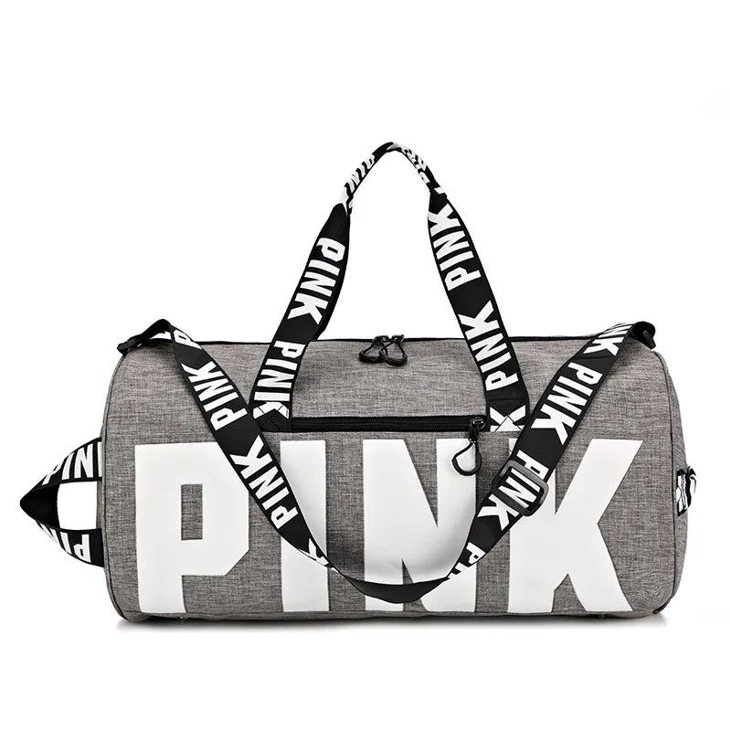Pink Fitness Training Duffle Bag Large Capacity Waterproof Storage