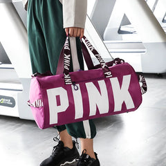 Pink Fitness Training Duffle Bag Large Capacity Waterproof Storage