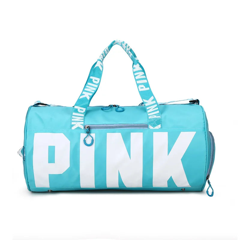 Pink Fitness Training Duffle Bag Large Capacity Waterproof Storage