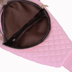 Women Plaid Chest Bag Crossbody Sling Chest Pack Casual Travel