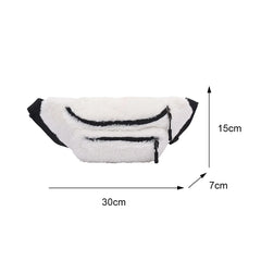 Women Plush Chest Bag Solid Belt Shoulder Crossbody Chest Bag Female Fanny Pack