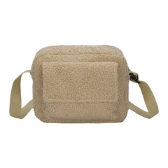 Women Plush Shoulder Bag Furry Stylish Casual Underarm Bag for Shopping