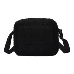 Women Plush Shoulder Bag Furry Stylish Casual Underarm Bag for Shopping