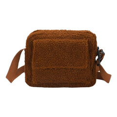 Women Plush Shoulder Bag Furry Stylish Casual Underarm Bag for Shopping