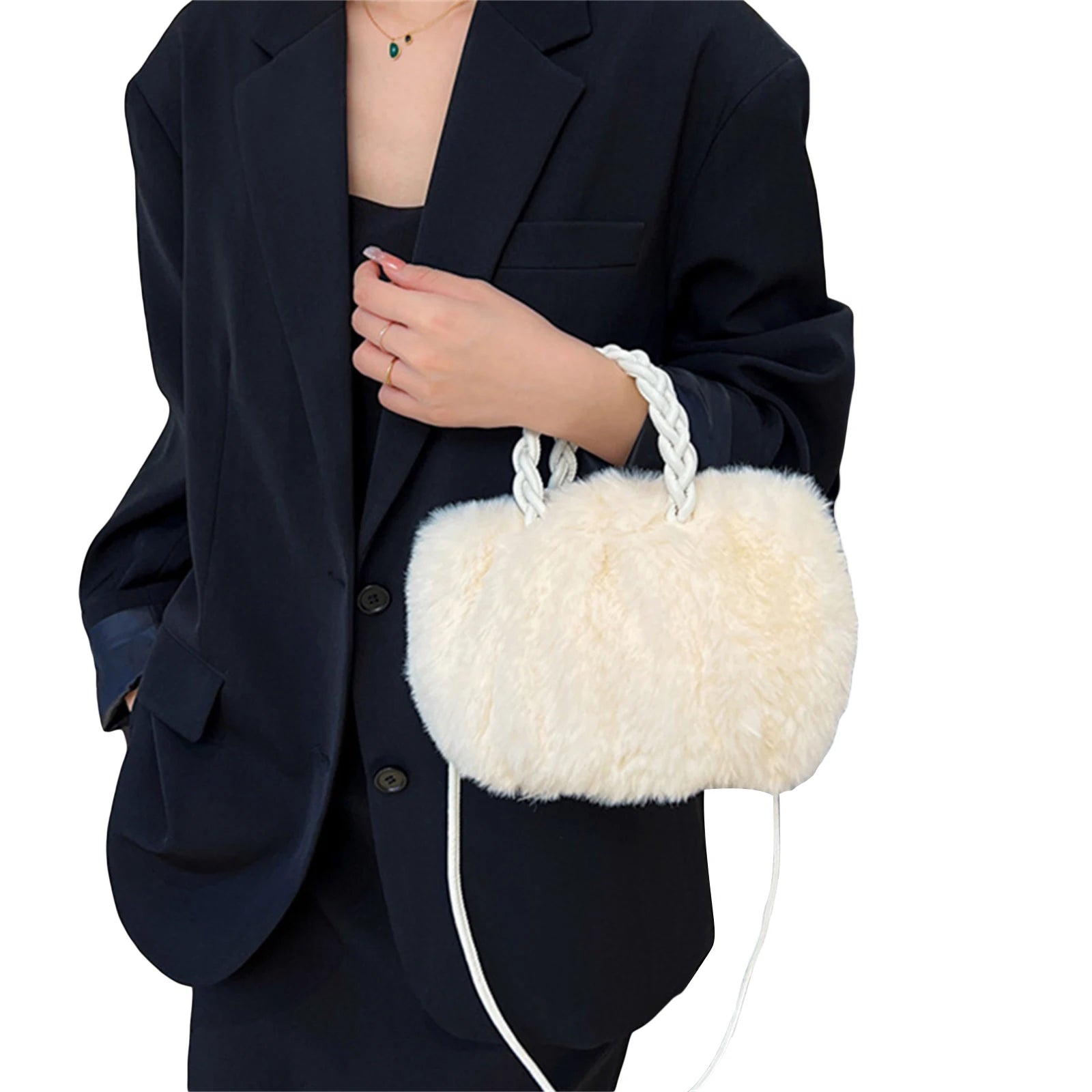 Fluffy Plush Shoulder Bag Crossbody Handbag