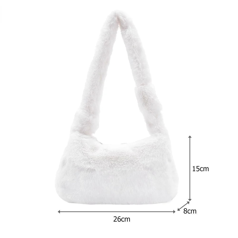 Soft Plush Shoulder Bag Autumn Winter Fluffy Tote Handbag