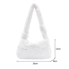 Soft Plush Shoulder Bag Autumn Winter Fluffy Tote Handbag