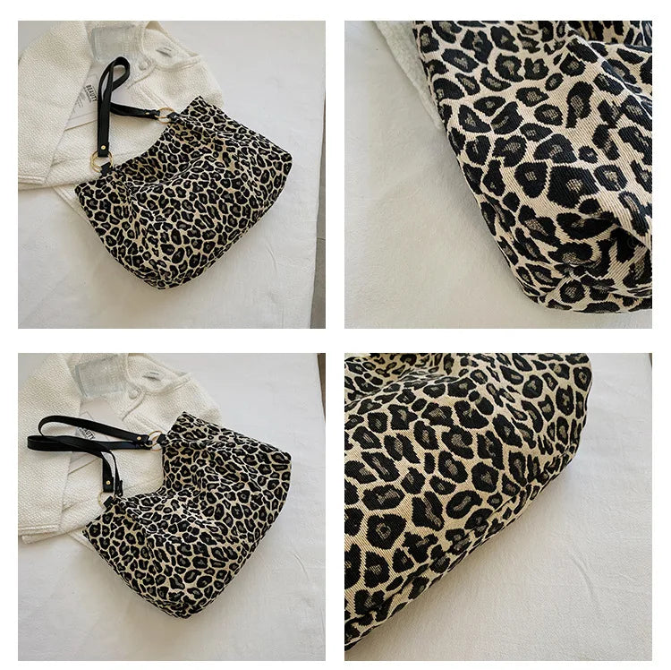 Leopard Shoulder Bags Tote Bags Canvas Bags