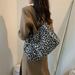 Leopard Shoulder Bag Tote Canvas Bag