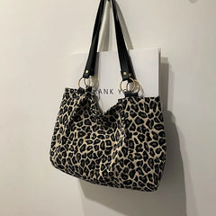 Leopard Shoulder Bag Tote Canvas Bag