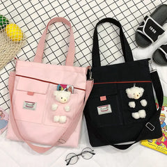 Women Portable Canvas Shoulder Bag Travel Tote Messenger Handbag Shopping Girl