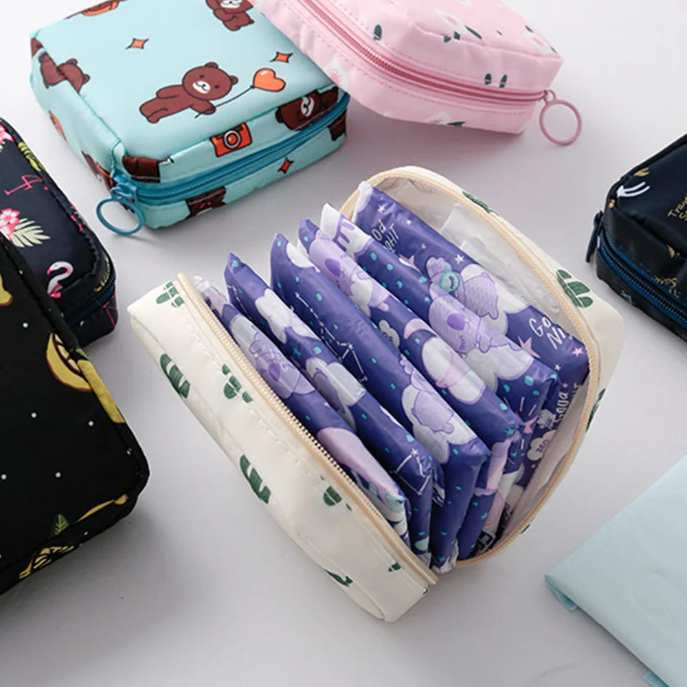 Women Sanitary Pads Storage Bag Tampon Pouch Cosmetic Organizer