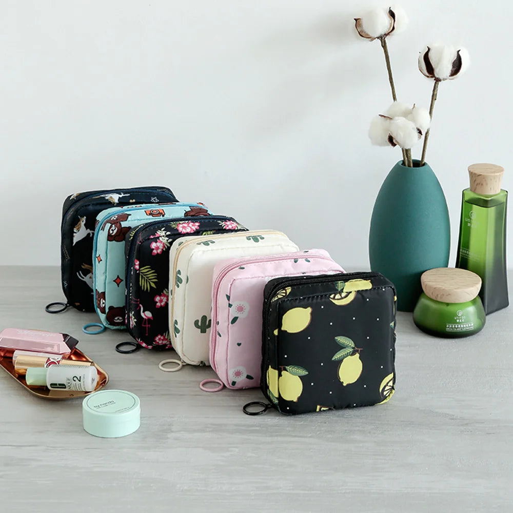 Women Sanitary Pads Storage Bag Tampon Pouch Cosmetic Organizer