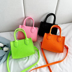 Women Felt Mini Purse Tote Bag Shoulder Message Bag Portable Crossbody Handbag