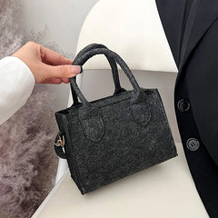 Women Felt Shoulder Bag Mini Purse Crossbody Handbag Tote Bag