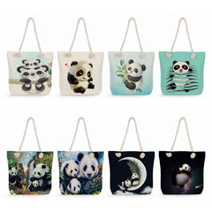 Women Portable Panda Series Shoulder Bag Handbag Tote