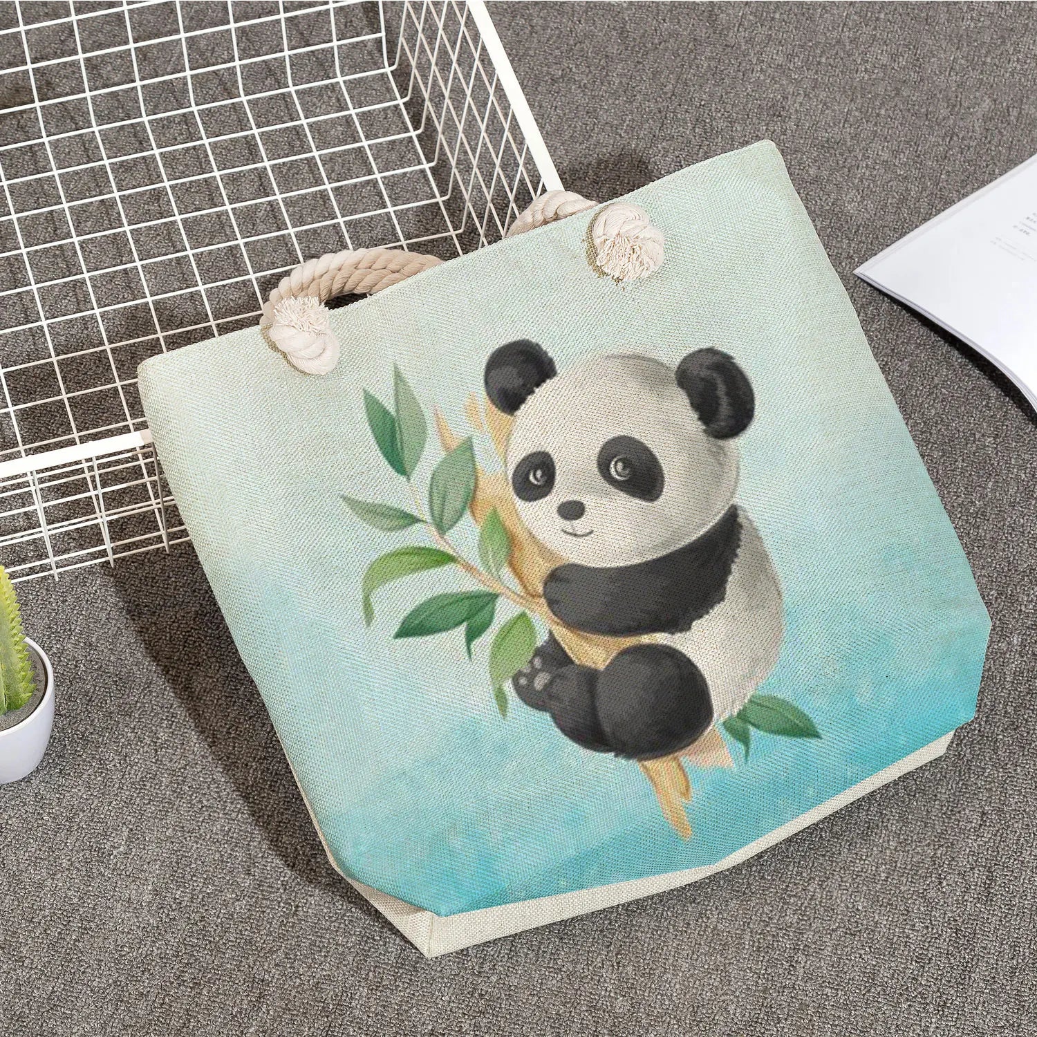 Women Portable Panda Series Shoulder Bag Handbag Tote