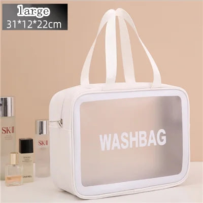 Women Portable Travel Wash Bag Transparent Waterproof Makeup Storage