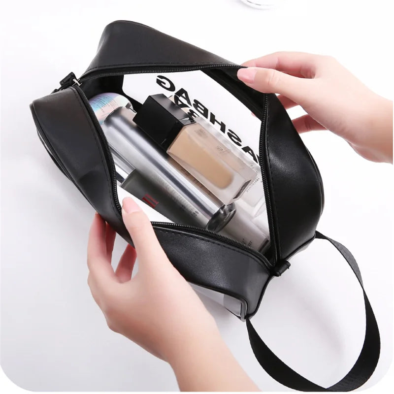 Women Portable Travel Wash Bag Transparent Waterproof Makeup Storage