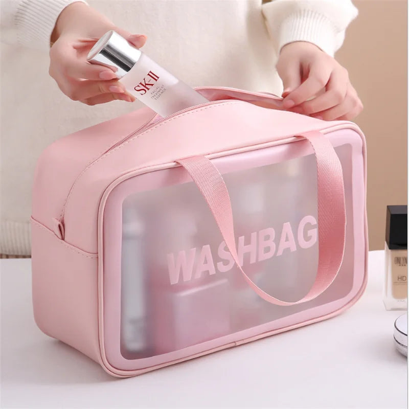 Women Portable Travel Wash Bag Transparent Waterproof Makeup Storage