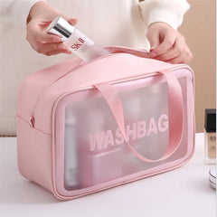 Women Portable Travel Wash Bag Transparent Waterproof Makeup Storage