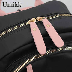 Women Preppy Style Backpack Contrast Rucksack Ladies Casual Handbag