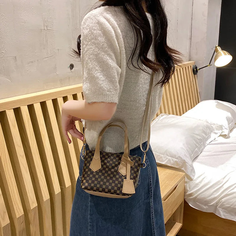 Women Printed Handbag Retro Shoulder Bag Mini Side Purse Crossbody Messenger Bag