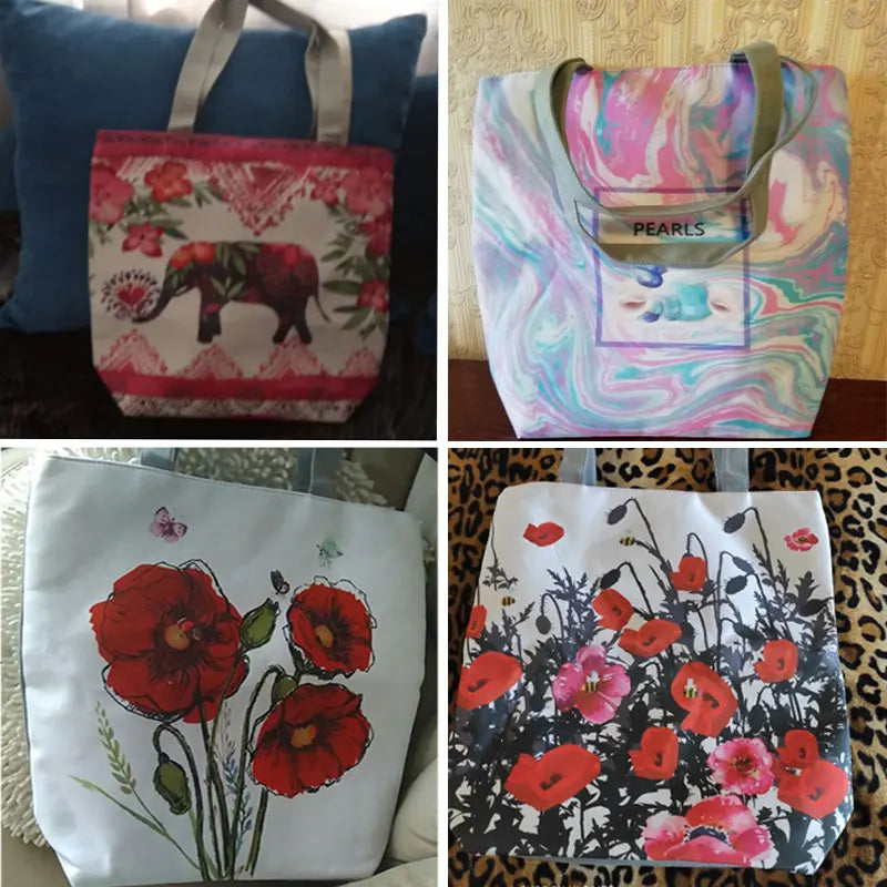 Women Printed Shoulder Bag Reusable Daily Use Women eco Shopping Bag Women Tote