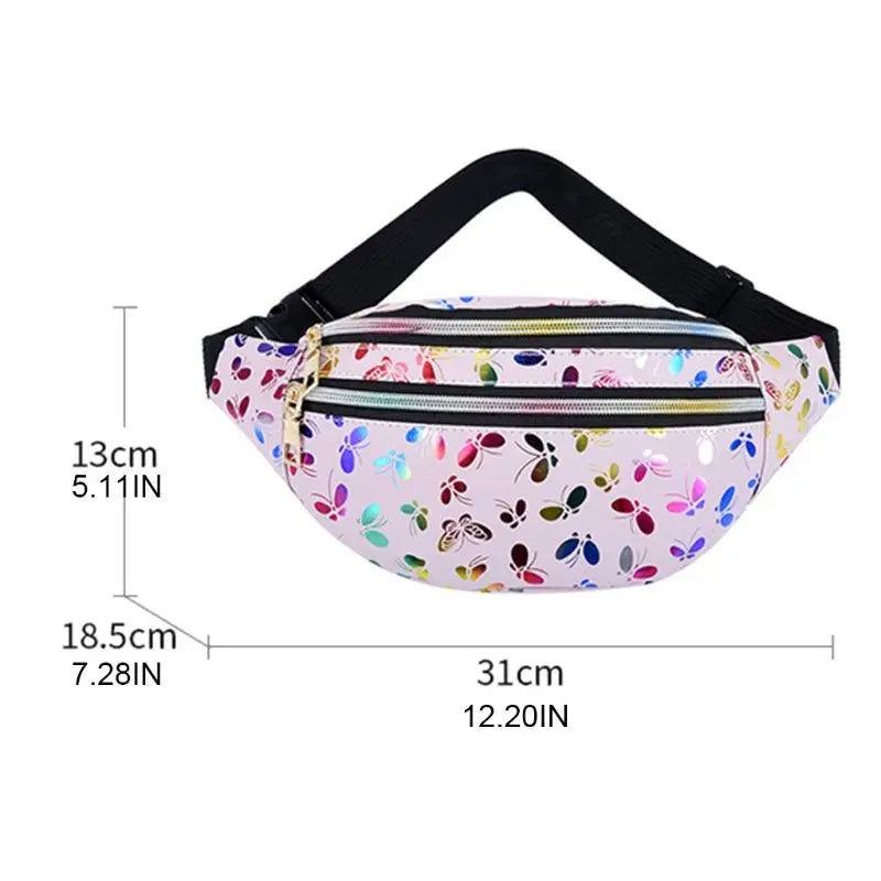 Women Printed Waist Fanny Pack Belt Bag Travel Hip Bum Purse