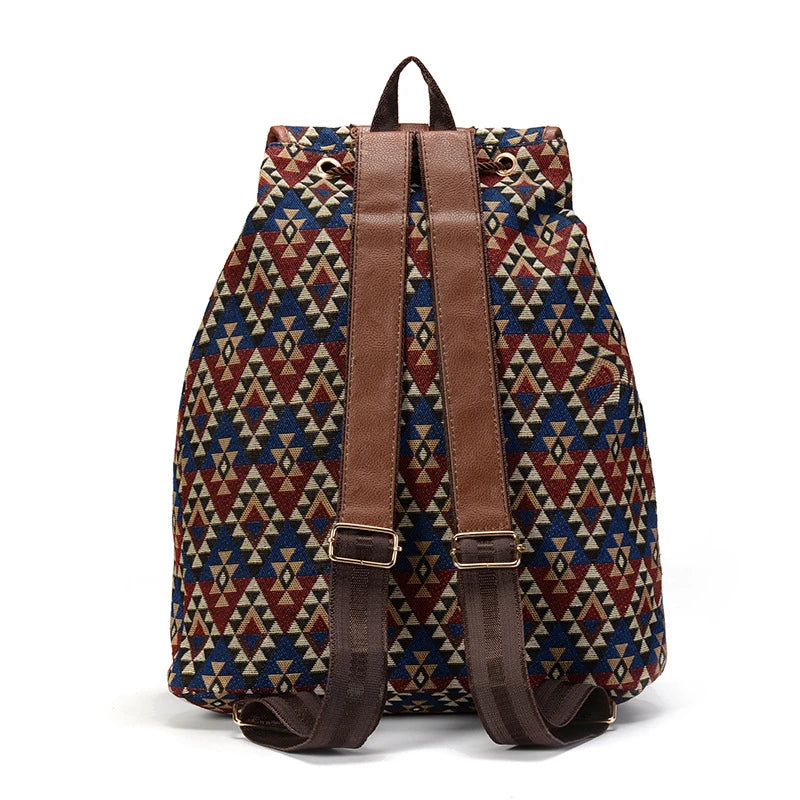 Women Printing Backpack Canvas School Bags For Teenagers Large Shoulder Bag