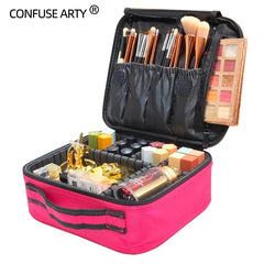 Women Professional Cosmetic Case Beauty Brush Makeup Bag Travel Necessary