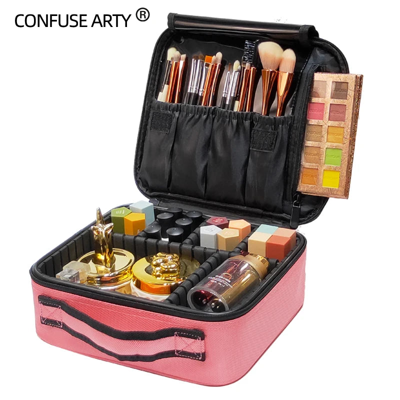 Women Professional Cosmetic Case Beauty Brush Makeup Bag Travel Necessary