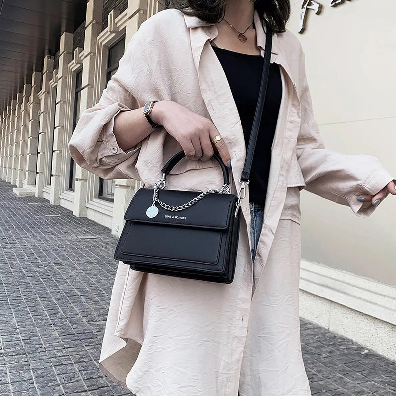 Women Leather Clutch Purse Chain Crossbody Messenger Bag