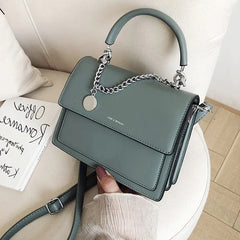 Women Leather Clutch Purse Chain Crossbody Messenger Bag