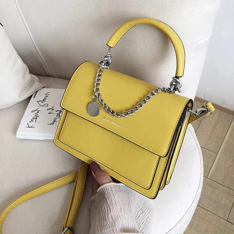 Women Leather Clutch Purse Chain Crossbody Messenger Bag