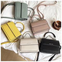 Women Leather Clutch Purse Chain Crossbody Messenger Bag