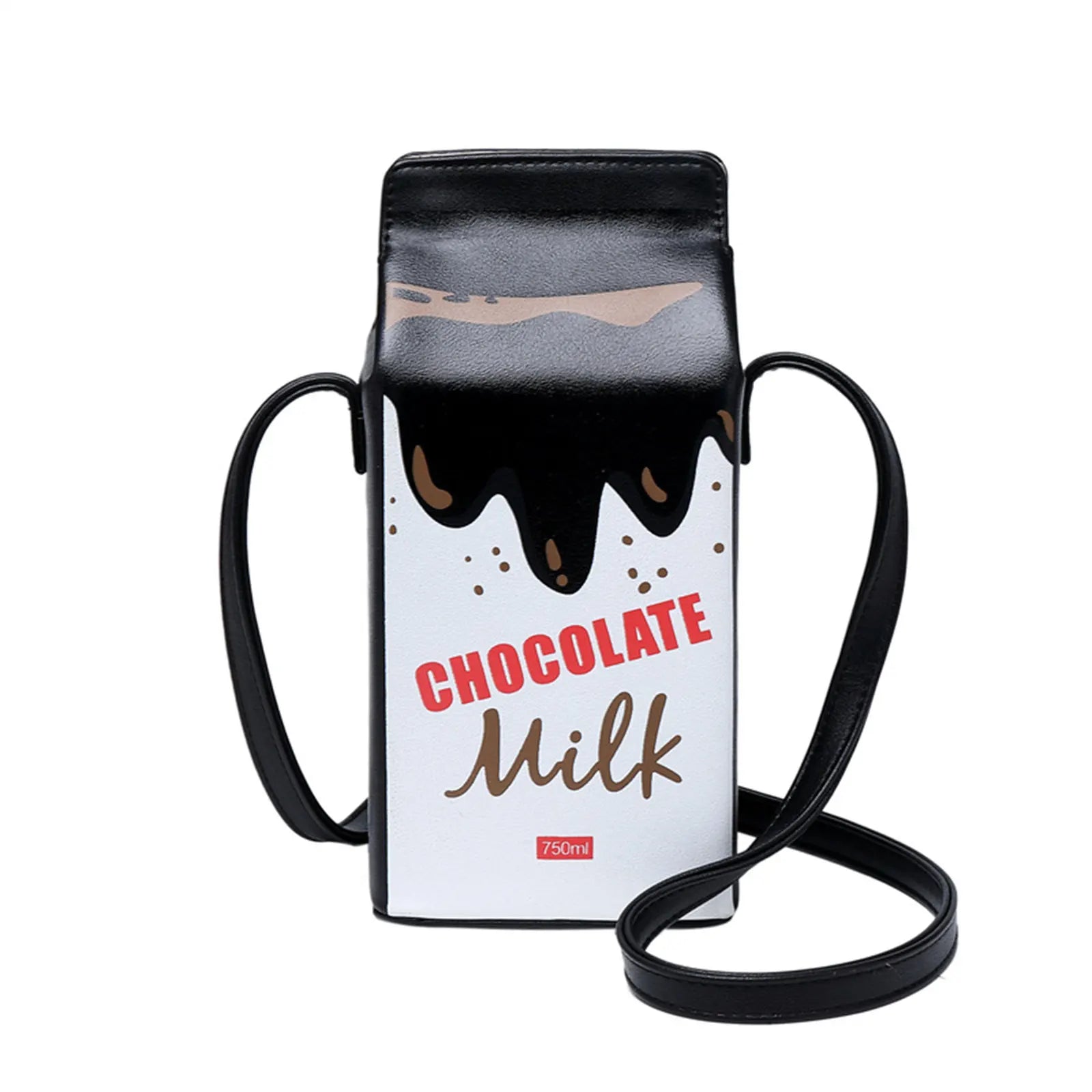 Cartoon Milk Box Crossbody Phone Bag Adjustable Strap
