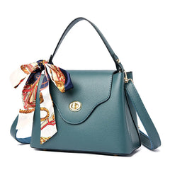 Women Pu Leather Handbag Shoulder Bag Solid Tote Lady Flap Crossbody Bag