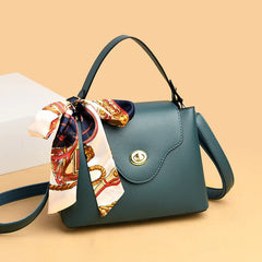 Women Pu Leather Handbag Shoulder Bag Solid Tote Lady Flap Crossbody Bag