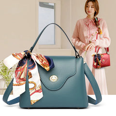 Women Pu Leather Handbag Shoulder Bag Solid Tote Lady Flap Crossbody Bag